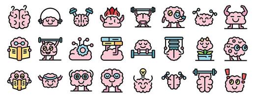 Brain training and learning, studying and relaxing, exercising and growing concepts vector