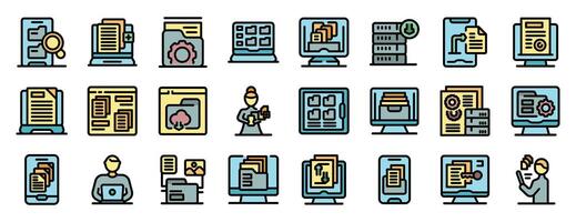 Programmers managing digital files and folders using computers and mobile devices vector