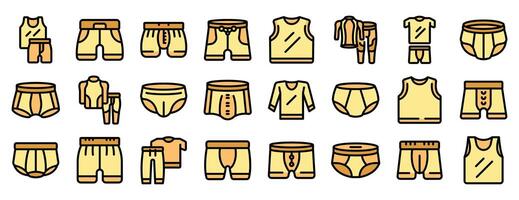 Underwear sets showing various styles and combinations for men vector