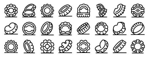Beer bottle cap icons set. Bottle caps showing different positions and states, creating a visually interesting set for design projects vector