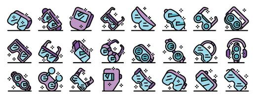 Diverse collection of modern tech gadgets icon set vector