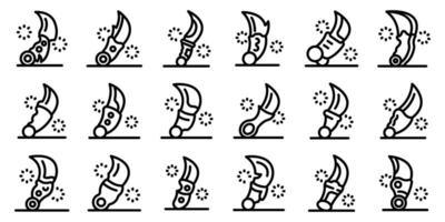 Karambit icons set. Karambit knife icons showing sharp blade for self defense vector