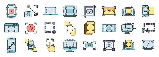 Digital device icons illustrating screen capture concepts vector
