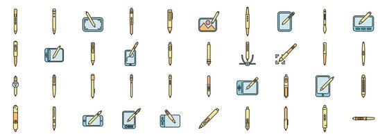 Digital drawing tools and devices collection vector