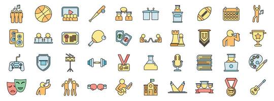 Diverse hobby and activity icon set collection vector