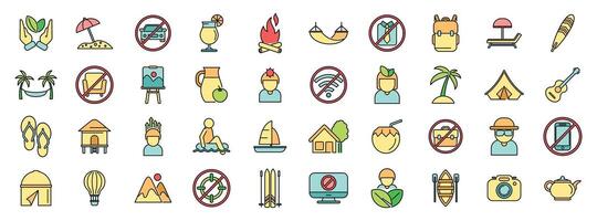 Tourists enjoying vacation activities and following eco friendly practices vector