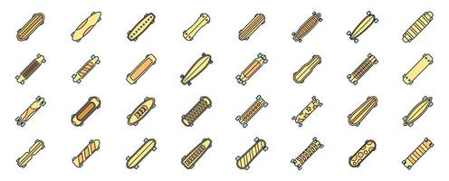 Longboards icons showing different styles and designs for skating vector
