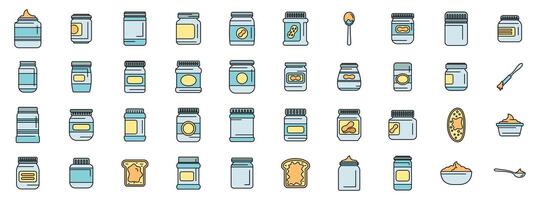 Peanut butter jars, toasts and spoons representing breakfast and snacks vector