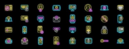 Blocked user icons representing access restrictions and security measures vector