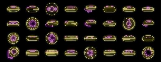 Neon glowing buttons in futuristic design display vector