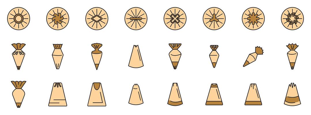 Pastry bag and nozzles for decorating cakes and cookies