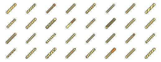 Wafer rolls collection displaying various textures and decoration styles vector