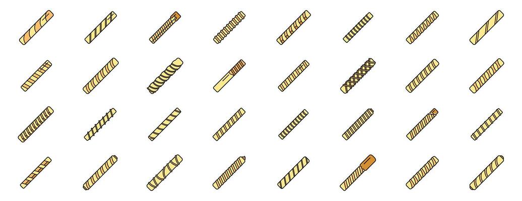 Wafer rolls collection displaying various textures and decoration styles