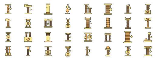 Various cat trees and scratching posts for feline entertainment vector