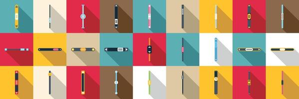Scrollbar icons set. Wristwatch straps and bracelets showing variety of styles and colors vector