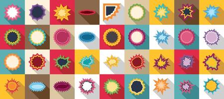 Starburst price icons set. Large collection of colorful starburst and badge shapes, perfect for highlighting new products, sales, discounts, or special offers vector