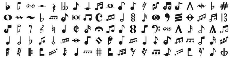 icons set. Musical notes and symbols creating a symphony of sound design vector