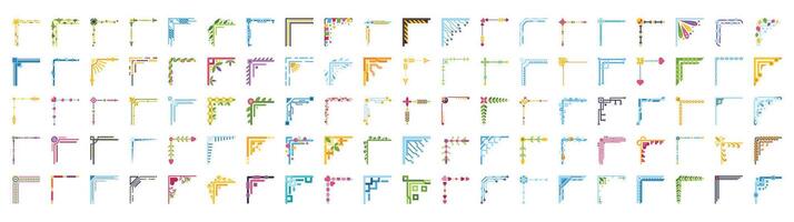 Colorful corner design elements providing visual interest and framing vector