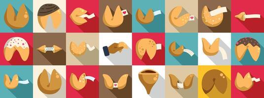 Fortune cookie icons illustration vector