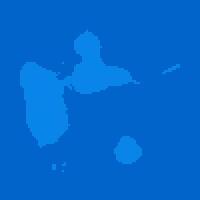 Blue halftone dot outline map background of Guadeloupe vector