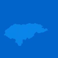 Blue halftone dot outline map background of Honduras vector