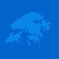 Blue halftone dot outline map background of Hong Kong vector