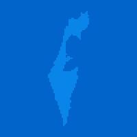 Blue halftone dot outline map background of Israel vector