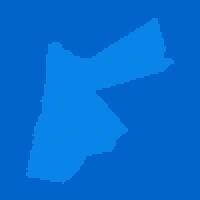 Blue halftone dot outline map background of Jordan vector