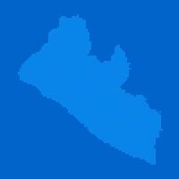 Blue halftone dot outline map background of Liberia vector