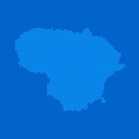 Blue halftone dot outline map background of Lithuania vector