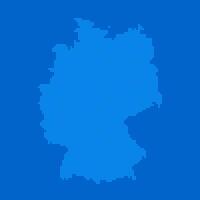 Blue halftone dot outline map background of Germany vector