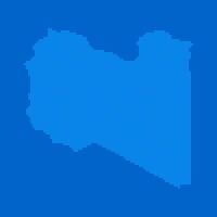 Blue halftone dot outline map background of Libya vector