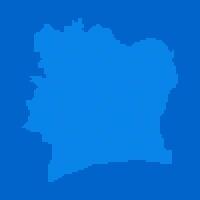 Blue halftone dot outline map background of Ivory Coast vector