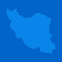Blue halftone dot outline map background of Iran vector