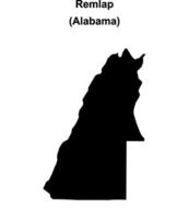 Remlap, Alabama blank outline map vector