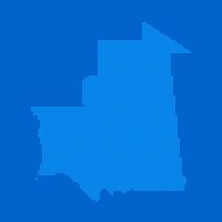 Blue halftone dot outline map background of Mauritania vector