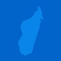 Blue halftone dot outline map background of Madagascar vector