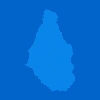 Blue halftone dot outline map background of Montserrat vector