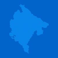 Blue halftone dot outline map background of Montenegro vector