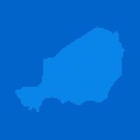 Blue halftone dot outline map background of Niger vector