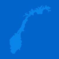 Blue halftone dot outline map background of Norway vector
