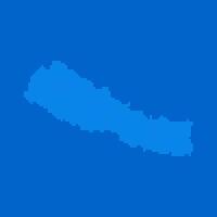 Blue halftone dot outline map background of Nepal vector