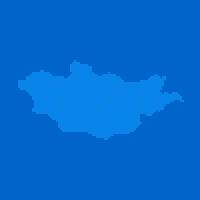 Blue halftone dot outline map background of Mongolia vector