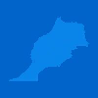 Blue halftone dot outline map background of Morocco vector