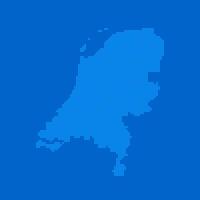 Blue halftone dot outline map background of Netherlands vector