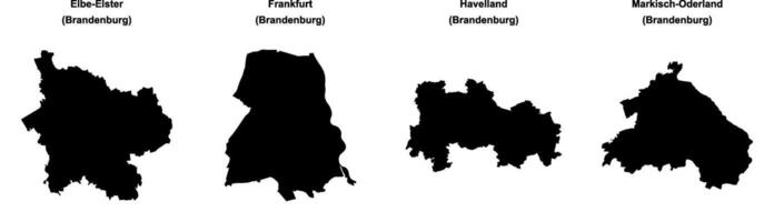 Elbe Elster, Frankfurt am Oder, Havelland, Markisch Oderland outline maps vector