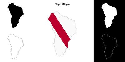 Yogo, Shiga outline map set vector