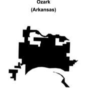 Ozark, Arkansas blank outline map vector