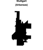 Stuttgart, Arkansas blank outline map vector