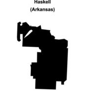 Haskell, Arkansas blank outline map vector